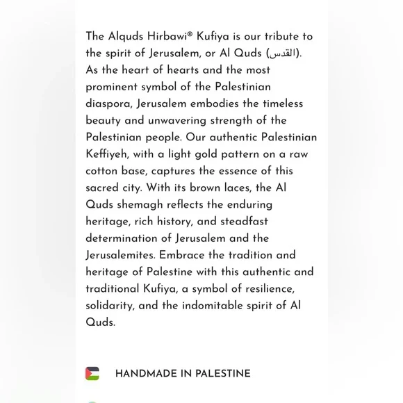 Hirbawi Original Alquds Al Quds Kufiya Palestinian Scarf - Picture 11 of 15